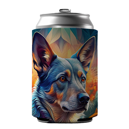 Australian Cattle Dog Abstract Stylized Art Can Cooler Beer Soda Drink Insulated Holder Sleeve Hugger