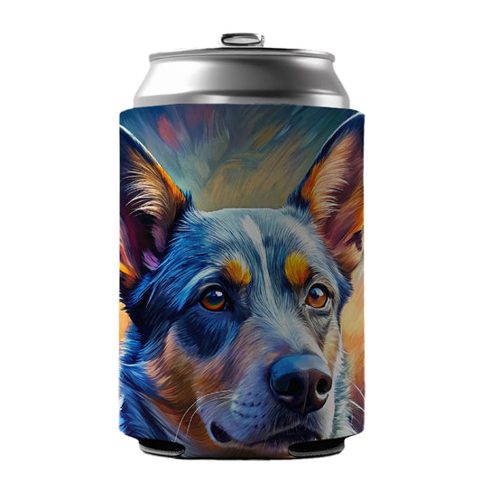 Australian Cattle Dog Pop Art Can Cooler Beer Soda Drink Insulated Holder Sleeve Hugger