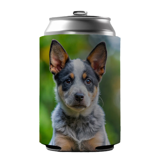 Australian Cattle Dog Puppy Photo Can Cooler Beer Soda Drink Insulated Holder Sleeve Hugger