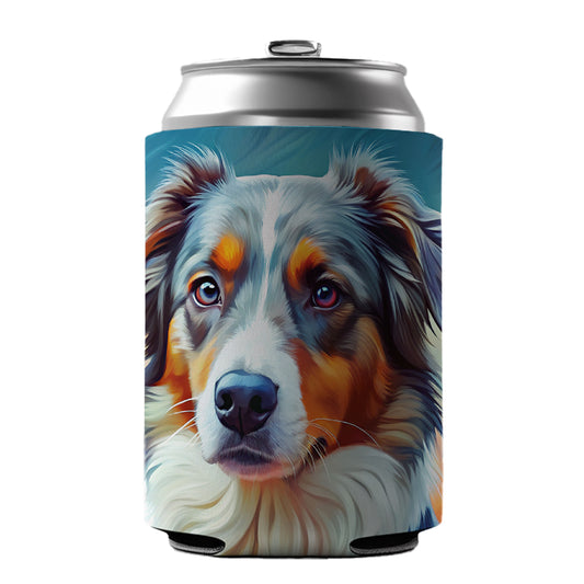 Australian Shepherd Dog Pop Art Can Cooler Beer Soda Drink Insulated Holder Sleeve Hugger