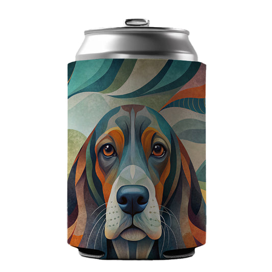 Basset Hound Dog Abstract Stylized Art Can Cooler Beer Soda Drink Insulated Holder Sleeve Hugger