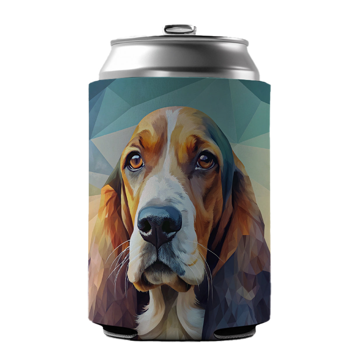 Basset Hound Dog Contemporary Art Can Cooler Beer Soda Drink Insulated Holder Sleeve Hugger