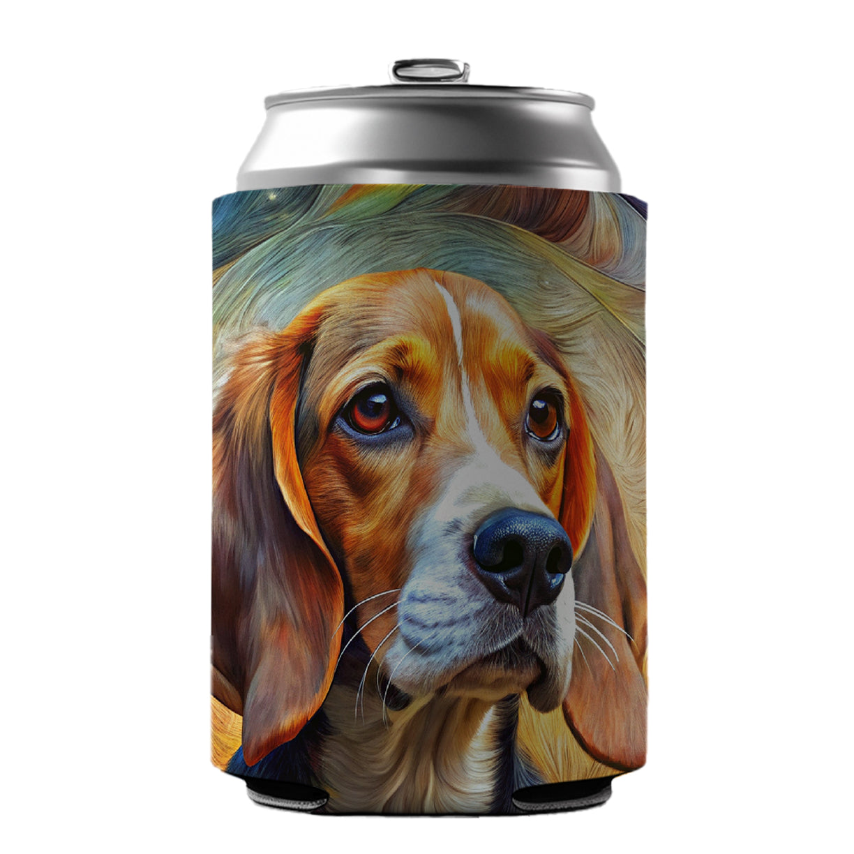 Beagle Dog Abstract Art Can Cooler Beer Soda Drink Insulated Holder Sleeve Hugger