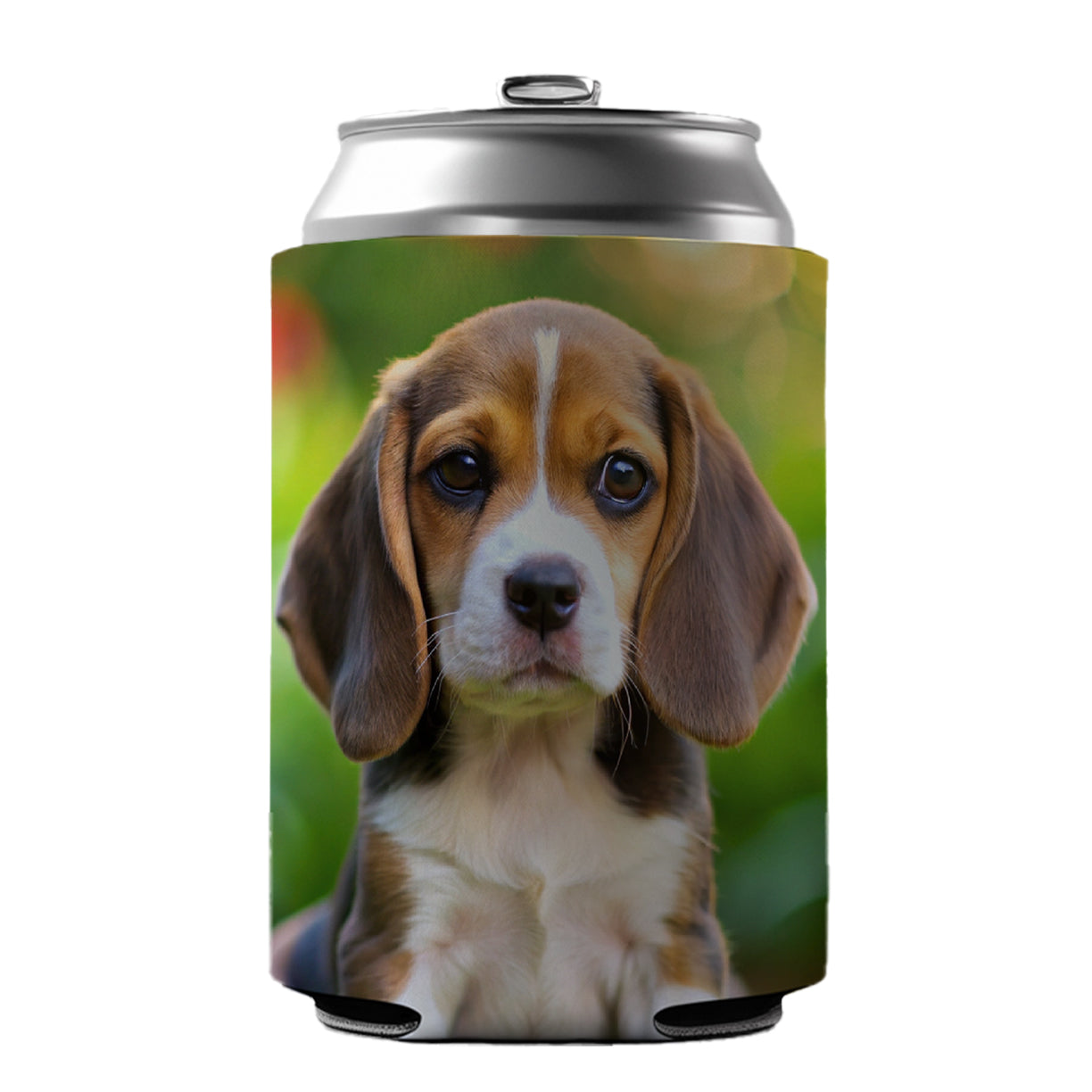Beagle Dog Puppy Photo Can Cooler Beer Soda Drink Insulated Holder Sleeve Hugger