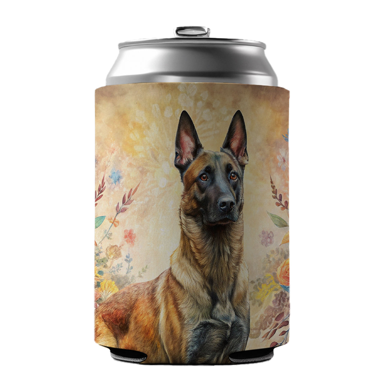 Belgian Malinois Dog French Bohemian Art Can Cooler Beer Soda Drink Insulated Holder Sleeve Hugger