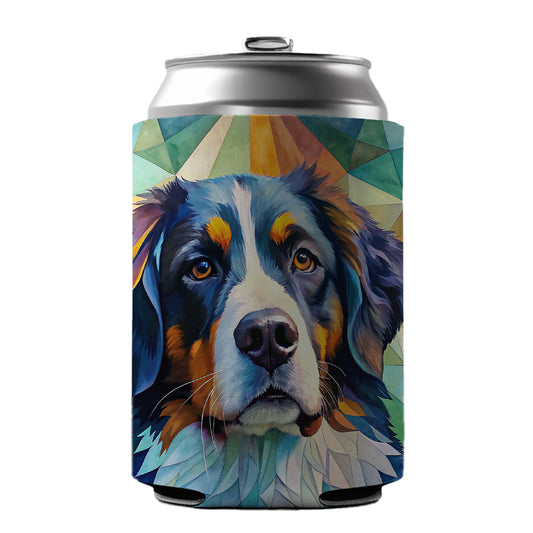 Bernese Mountain Dog Abstract Art Can Cooler Beer Soda Drink Insulated Holder Sleeve Hugger