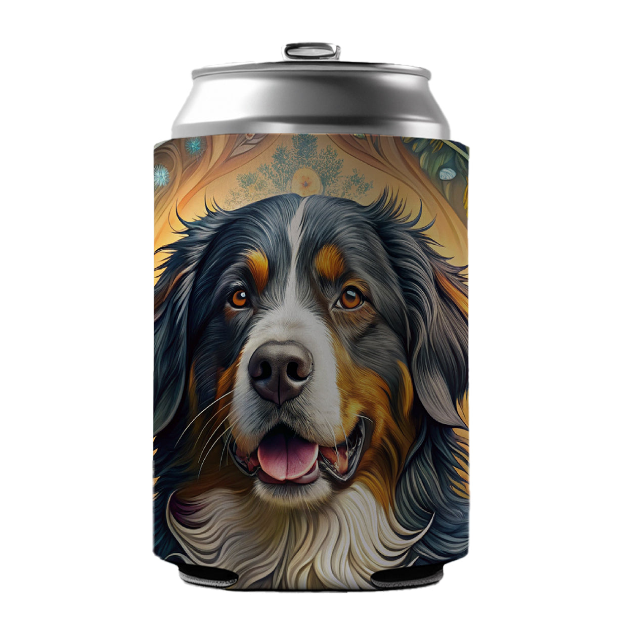 Bernese Mountain Dog Bohemian Art Can Cooler Beer Soda Drink Insulated Holder Sleeve Hugger