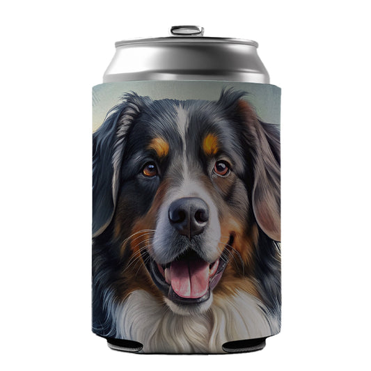 Bernese Mountain Dog Illustration Can Cooler Beer Soda Drink Insulated Holder Sleeve Hugger