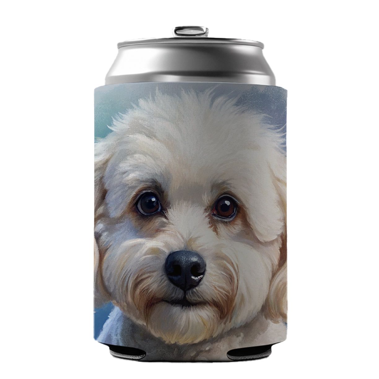 Bichon Frise Dog Illustration Can Cooler Beer Soda Drink Insulated Holder Sleeve Hugger