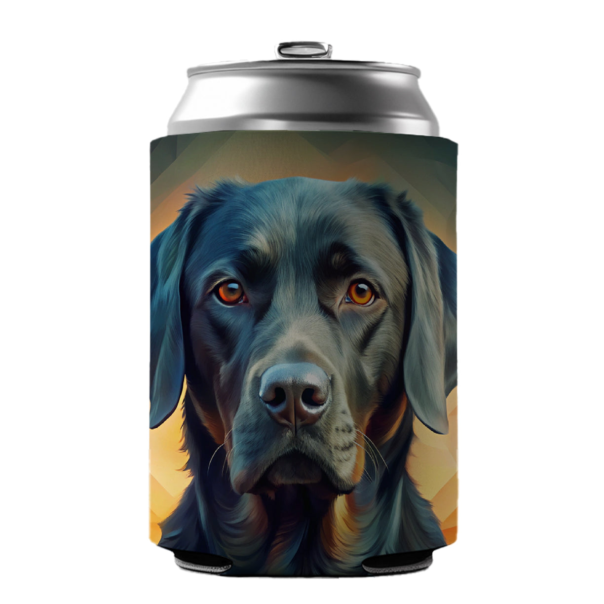 Black Labrador Retriever Dog Abstract Stylized Art Can Cooler Beer Soda Drink Insulated Holder Sleeve Hugger
