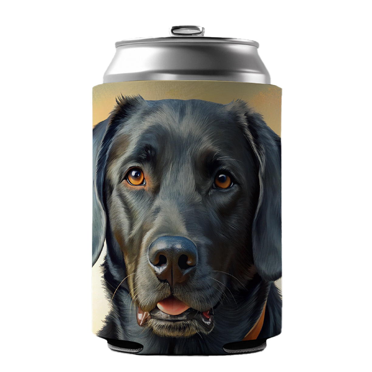 Black Labrador Retriever Dog Illustration Can Cooler Beer Soda Drink Insulated Holder Sleeve Hugger