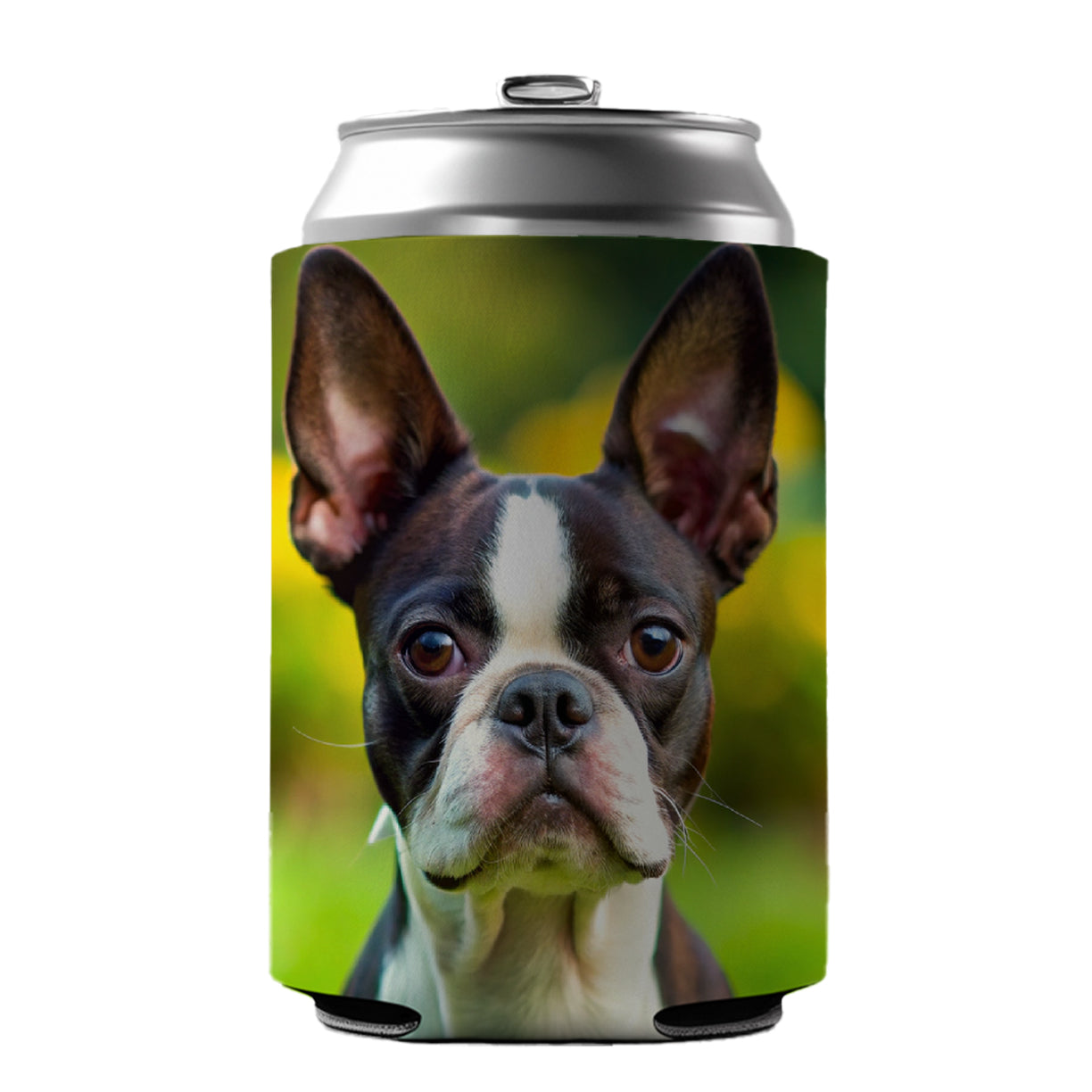 Boston Terrier Dog Photo Can Cooler Beer Soda Drink Insulated Holder Sleeve Hugger