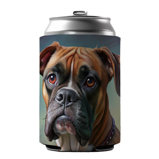 Boxer Dog Illustration Can Cooler Beer Soda Drink Insulated Holder Sleeve Hugger
