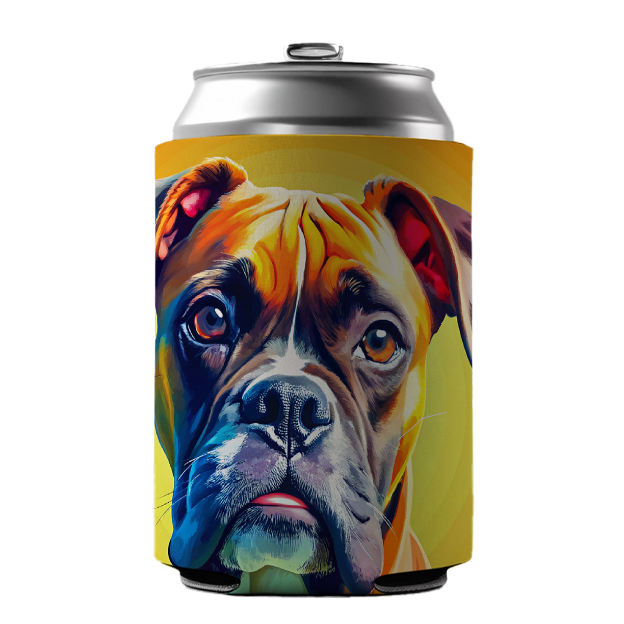 Boxer Dog Pop Art Can Cooler Beer Soda Drink Insulated Holder Sleeve Hugger