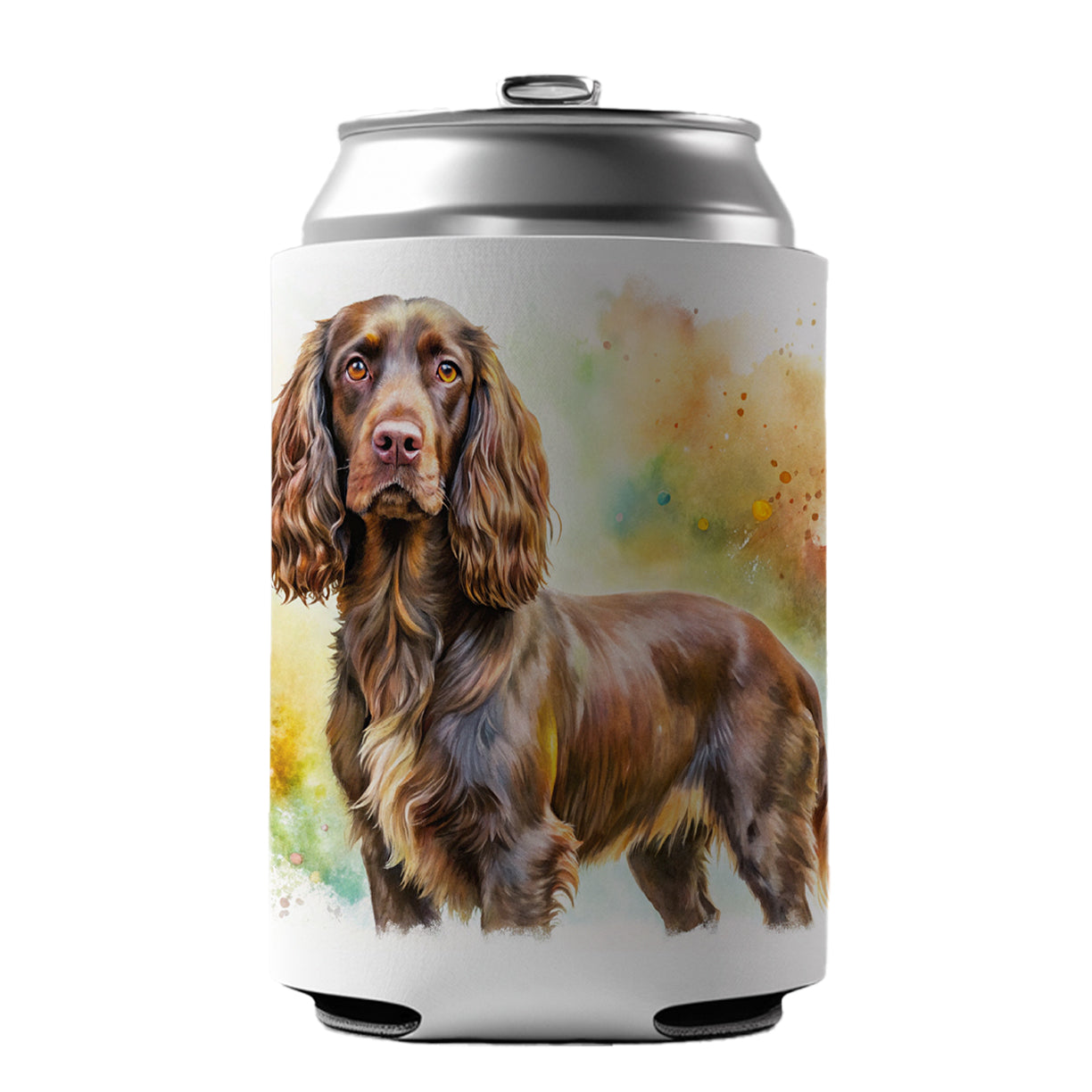 Boykin Spaniel Dog Watercolor Style Can Cooler Beer Soda Drink Insulated Holder Sleeve Hugger