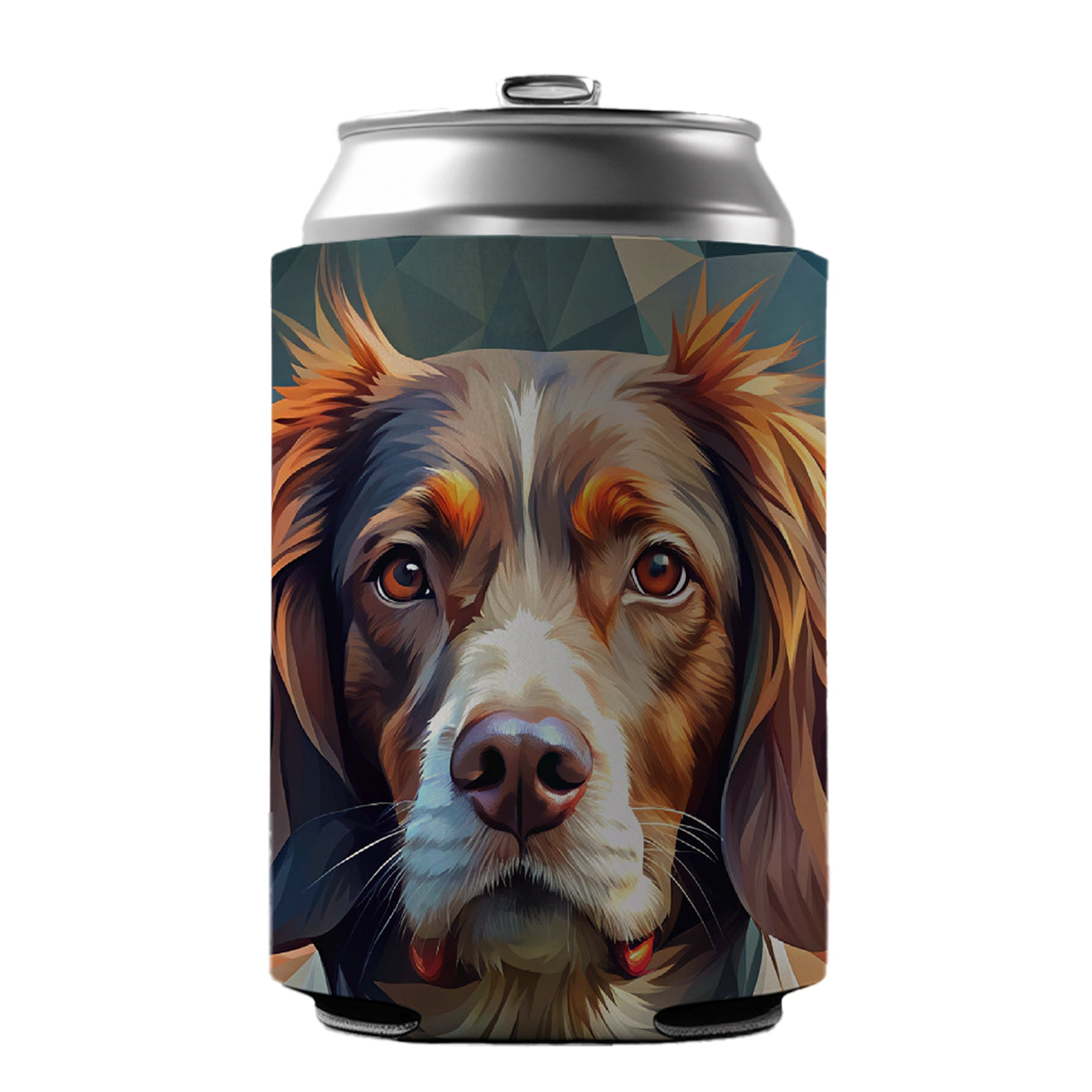 Brittany Spaniel Dog Abstract Stylized Art Can Cooler Beer Soda Drink Insulated Holder Sleeve Hugger