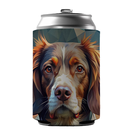 Brittany Spaniel Dog Abstract Stylized Art Can Cooler Beer Soda Drink Insulated Holder Sleeve Hugger