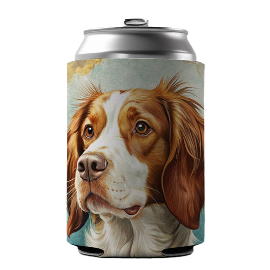 Brittany Spaniel Dog Art Nouveau Can Cooler Beer Soda Drink Insulated Holder Sleeve Hugger
