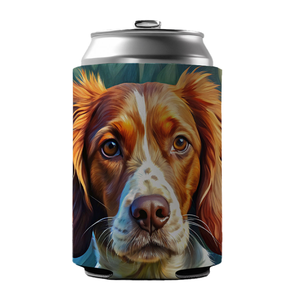 Brittany Spaniel Dog Expressionism Art Can Cooler Beer Soda Drink Insulated Holder Sleeve Hugger