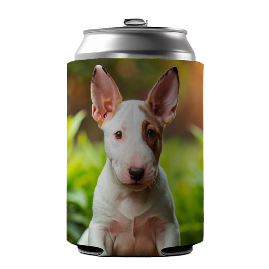 Bull Terrier Dog Puppy Photo Can Cooler Beer Soda Drink Insulated Holder Sleeve Hugger