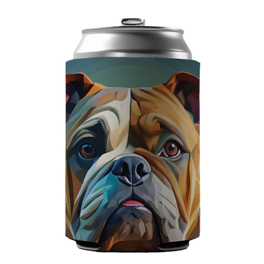 Bulldog Dog Contemporary Art Can Cooler Beer Soda Drink Insulated Holder Sleeve Hugger