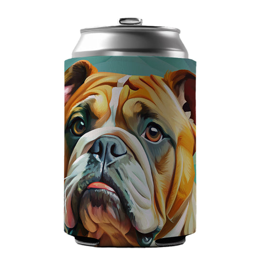 Bulldog Dog Expressionism Art Can Cooler Beer Soda Drink Insulated Holder Sleeve Hugger