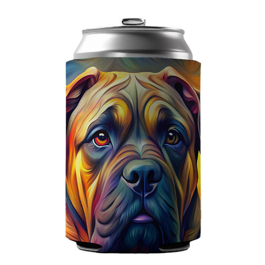 Bullmastiff Dog Abstract Stylized Art Can Cooler Beer Soda Drink Insulated Holder Sleeve Hugger