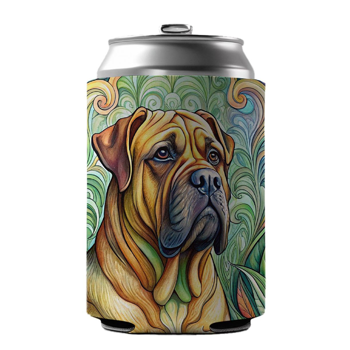 Bullmastiff Dog Art Nouveau Can Cooler Beer Soda Drink Insulated Holder Sleeve Hugger