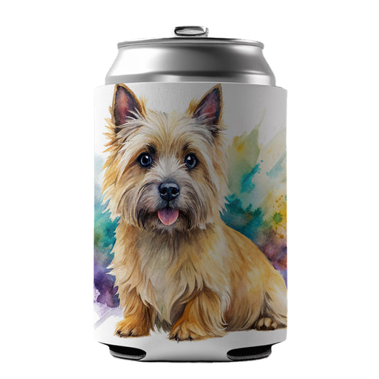 Cairn Terrier Dog Watercolor Style Can Cooler Beer Soda Drink Insulated Holder Sleeve Hugger