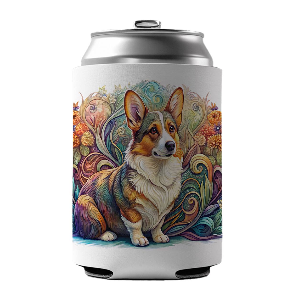 Cardigan Welsh Corgi Dog Art Nouveau Can Cooler Beer Soda Drink Insulated Holder Sleeve Hugger