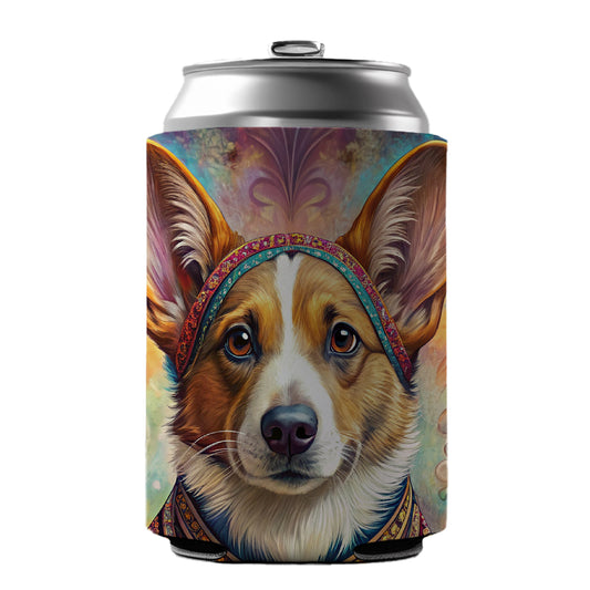 Cardigan Welsh Corgi Dog Bohemian Art Can Cooler Beer Soda Drink Insulated Holder Sleeve Hugger
