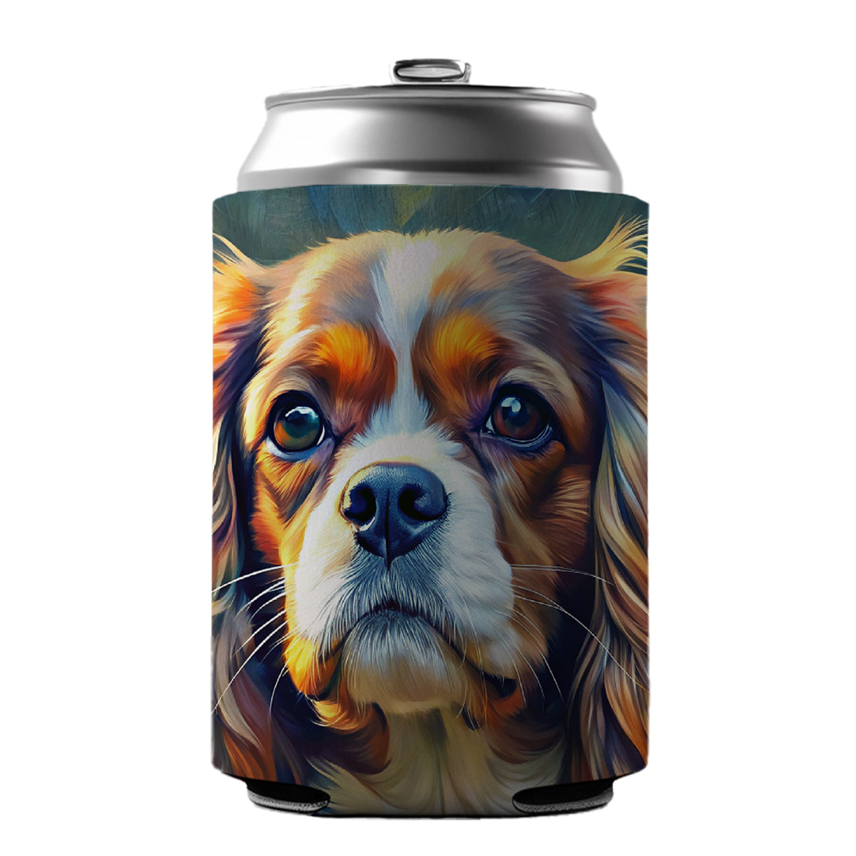 Cavalier King Charles Spaniel Dog Expressionism Art Can Cooler Beer Soda Drink Insulated Holder Sleeve Hugger
