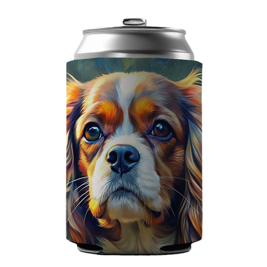 Cavalier King Charles Spaniel Dog Expressionism Art Can Cooler Beer Soda Drink Insulated Holder Sleeve Hugger