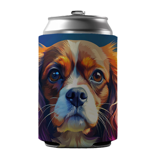 Cavalier King Charles Spaniel Dog Pop Art Can Cooler Beer Soda Drink Insulated Holder Sleeve Hugger