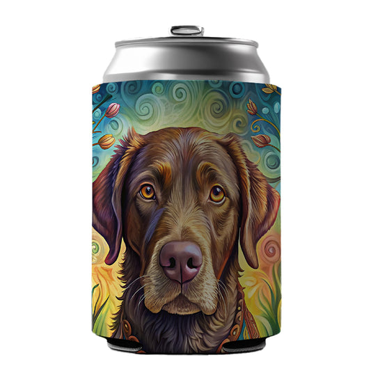 Chesapeake Bay Retriever Dog Bohemian Art Can Cooler Beer Soda Drink Insulated Holder Sleeve Hugger