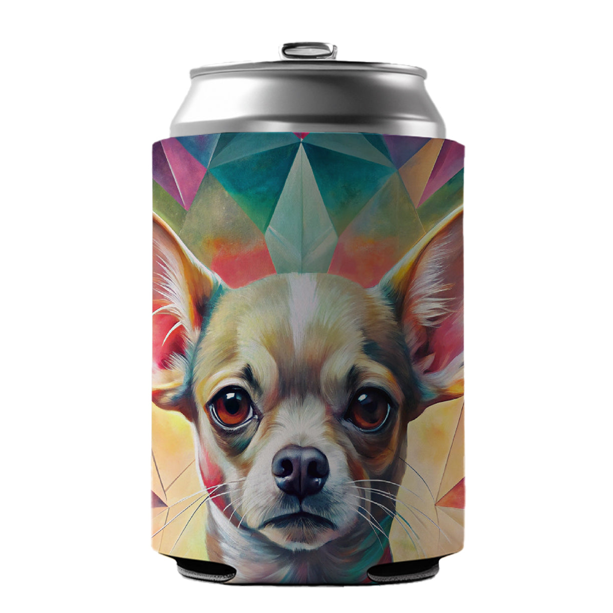 Chihuahua Dog Abstract Art Can Cooler Beer Soda Drink Insulated Holder Sleeve Hugger