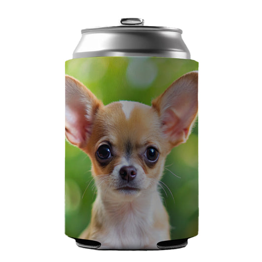 Chihuahua Dog Puppy Photo Can Cooler Beer Soda Drink Insulated Holder Sleeve Hugger