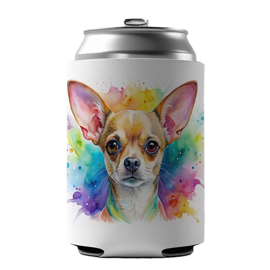 Chihuahua Dog Watercolor Style Can Cooler Beer Soda Drink Insulated Holder Sleeve Hugger