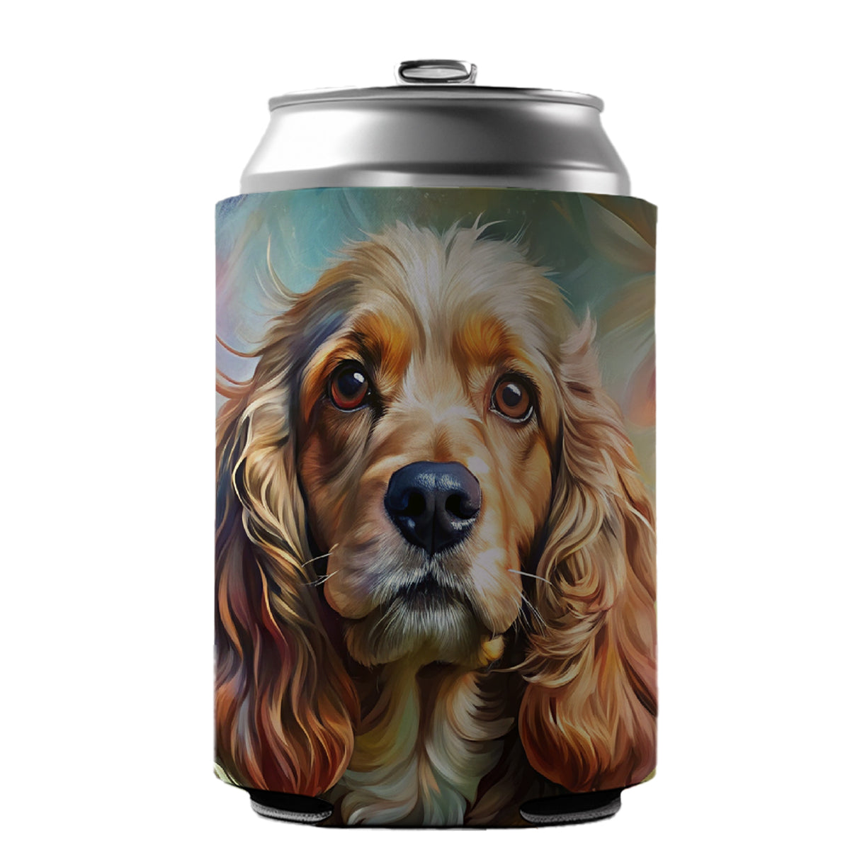Cocker Spaniel Dog Abstract Art Can Cooler Beer Soda Drink Insulated Holder Sleeve Hugger