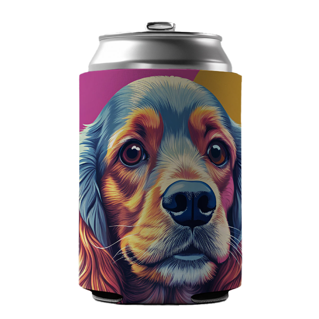 Cocker Spaniel Dog Pop Art Can Cooler Beer Soda Drink Insulated Holder Sleeve Hugger