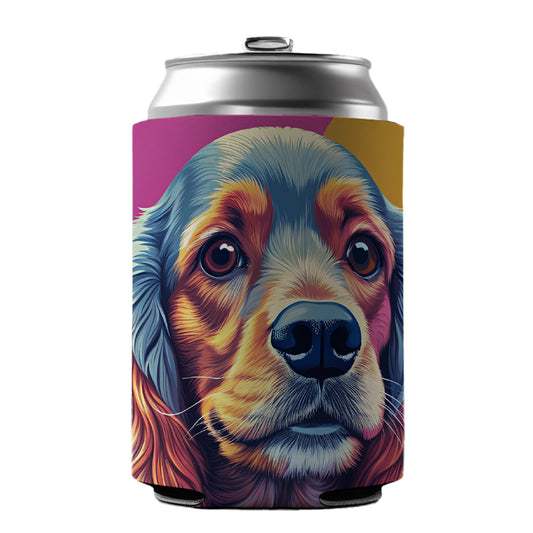 Cocker Spaniel Dog Pop Art Can Cooler Beer Soda Drink Insulated Holder Sleeve Hugger
