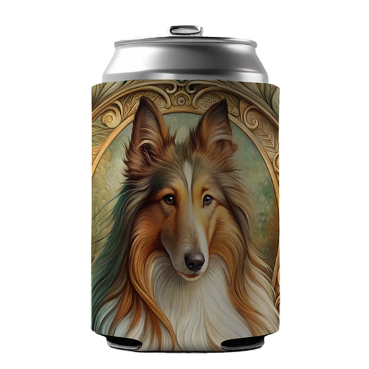 Collie Dog Art Nouveau Can Cooler Beer Soda Drink Insulated Holder Sleeve Hugger