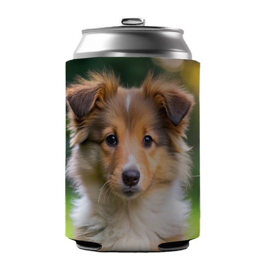 Collie Dog Puppy Photo Can Cooler Beer Soda Drink Insulated Holder Sleeve Hugger