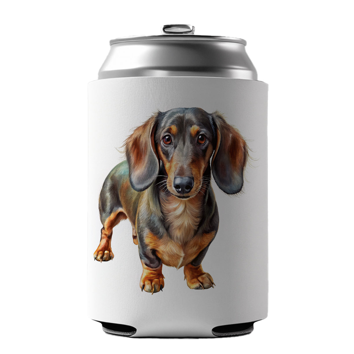 Dachshund Dog Illustration Can Cooler Beer Soda Drink Insulated Holder Sleeve Hugger