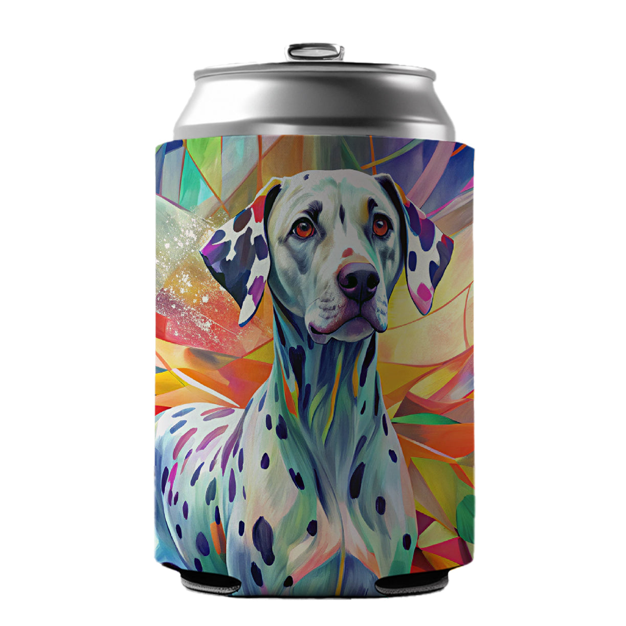 Dalmatian Dog Abstract Art Can Cooler Beer Soda Drink Insulated Holder Sleeve Hugger