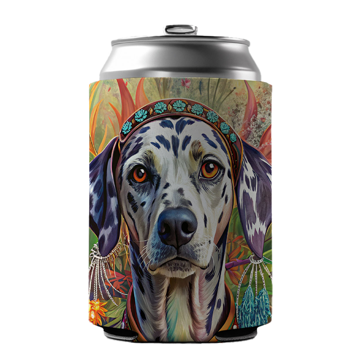 Dalmatian Dog Bohemian Art Can Cooler Beer Soda Drink Insulated Holder Sleeve Hugger