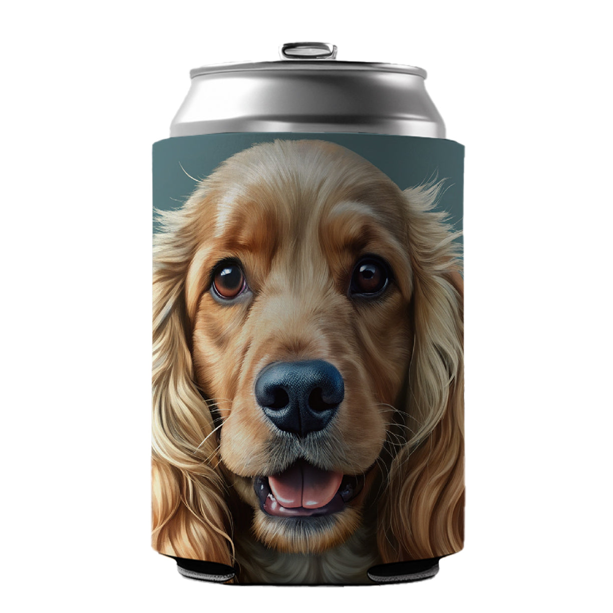 English Cocker Spaniel Dog Illustration Can Cooler Beer Soda Drink Insulated Holder Sleeve Hugger