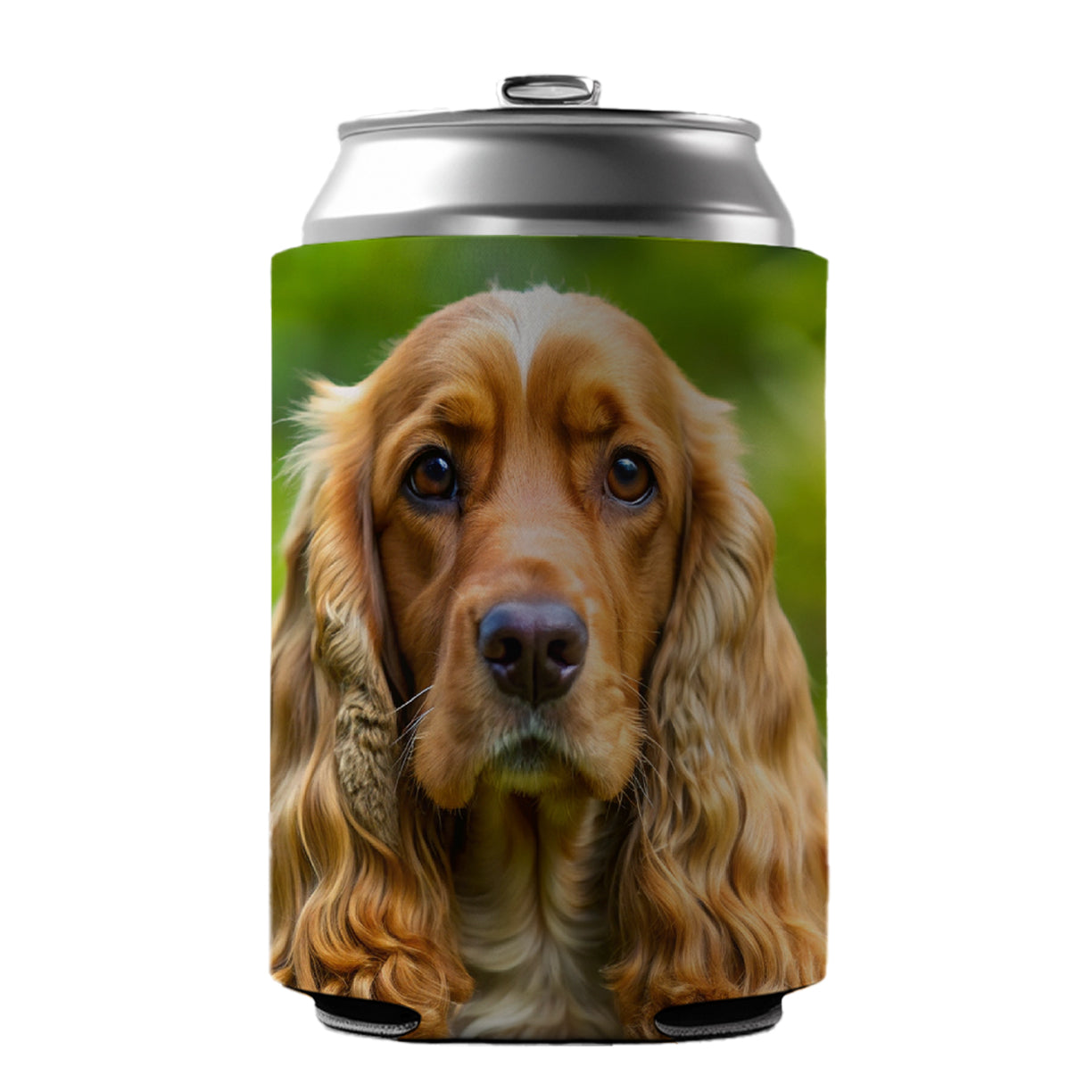 English Cocker Spaniel Dog Photo Can Cooler Beer Soda Drink Insulated Holder Sleeve Hugger