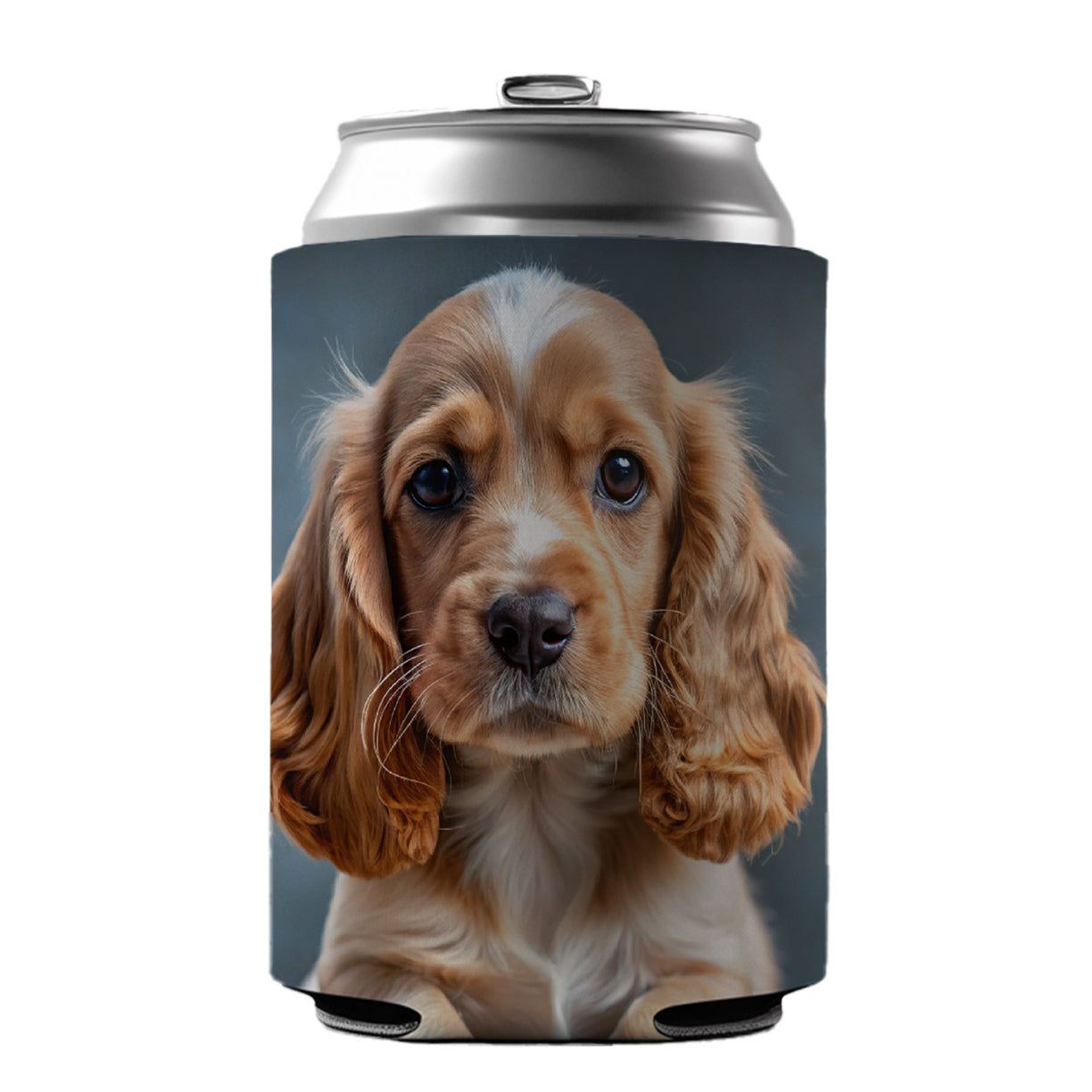 English Cocker Spaniel Dog Puppy Photo Can Cooler Beer Soda Drink Insulated Holder Sleeve Hugger