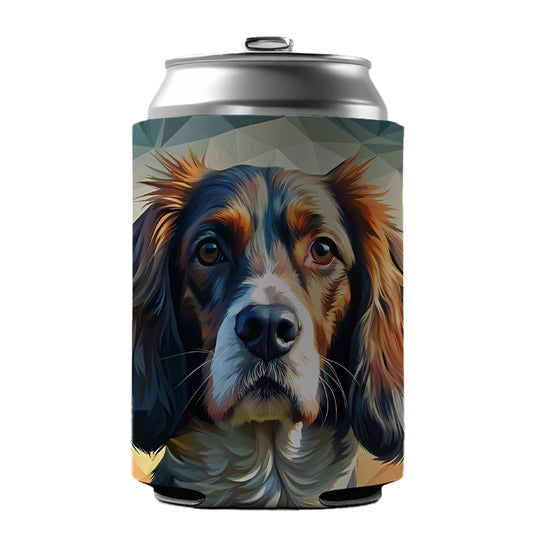 English Springer Spaniel Dog Abstract Stylized Art Can Cooler Beer Soda Drink Insulated Holder Sleeve Hugger